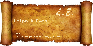 Leipnik Emma névjegykártya